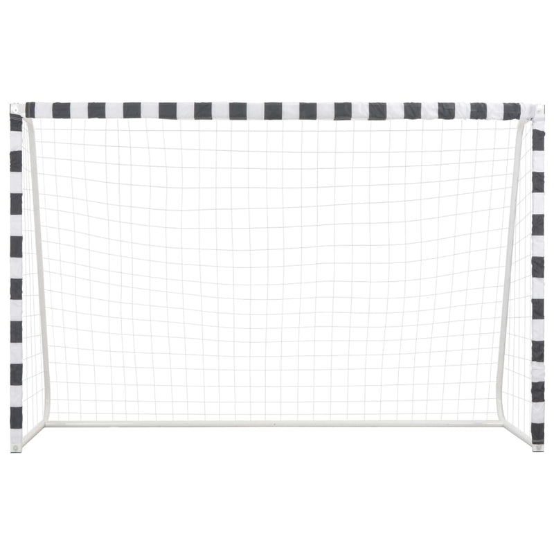 vidaXL Soccer Goal 300x200x90 cm Metal Black and White