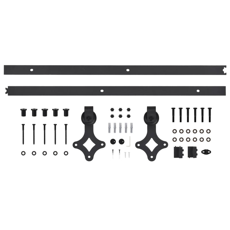vidaXL Sliding Door SKIEN Hardware Kit 183 cm Steel Black