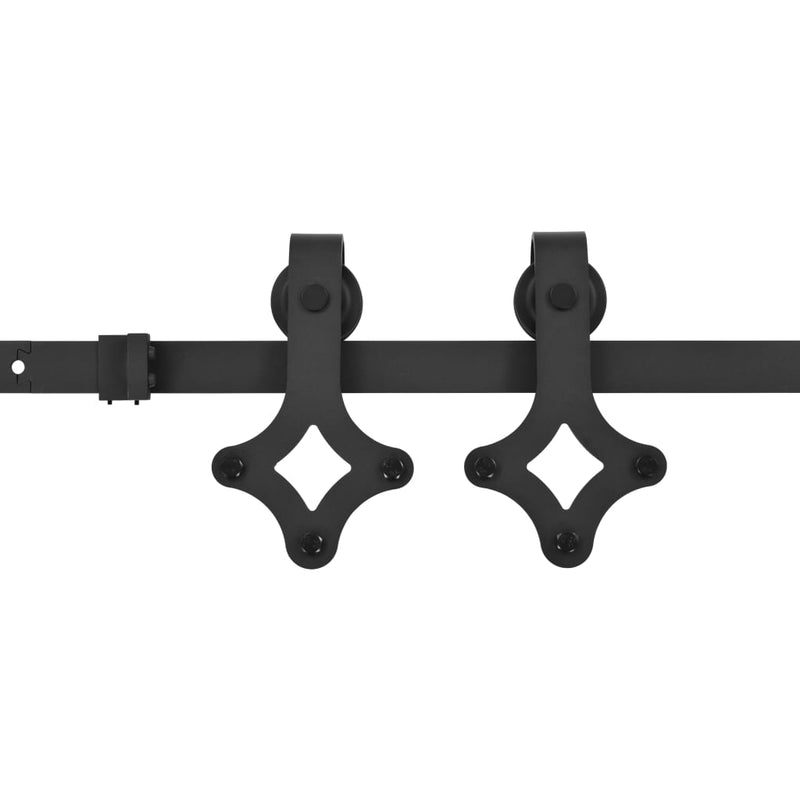 vidaXL Sliding Door SKIEN Hardware Kit 200 cm Steel Black
