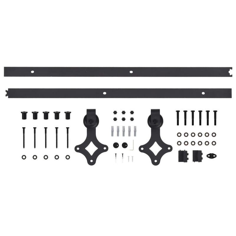 vidaXL Sliding Door SKIEN Hardware Kit 200 cm Steel Black