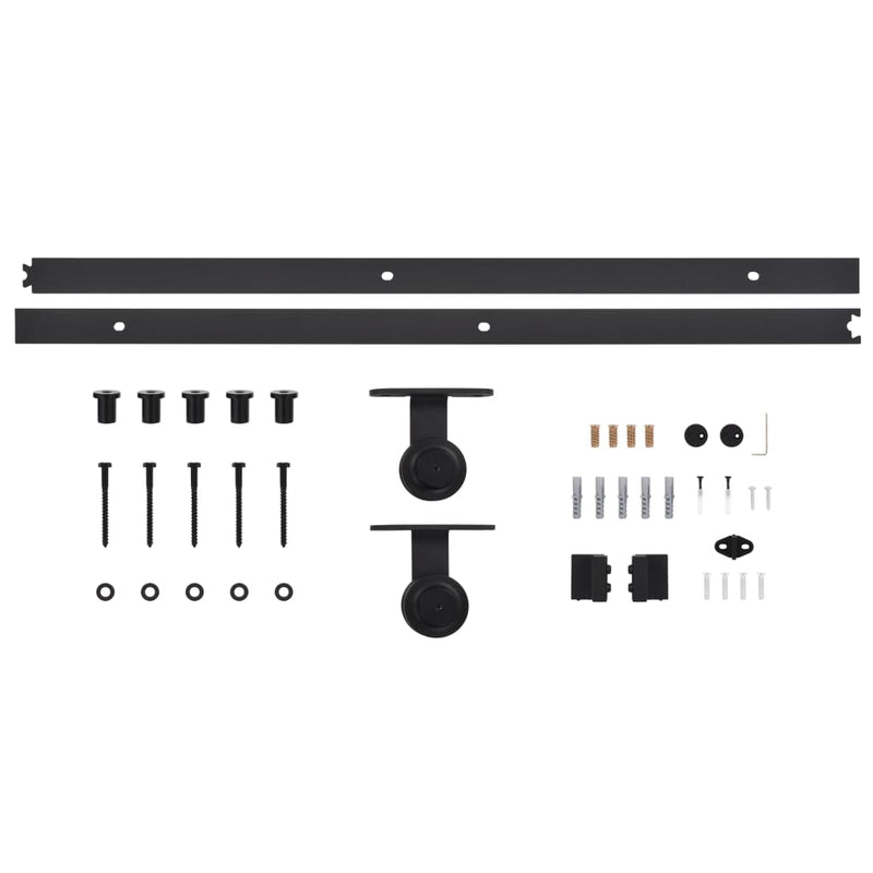 vidaXL Sliding Door SKIEN Hardware Kit 183 cm Steel Black