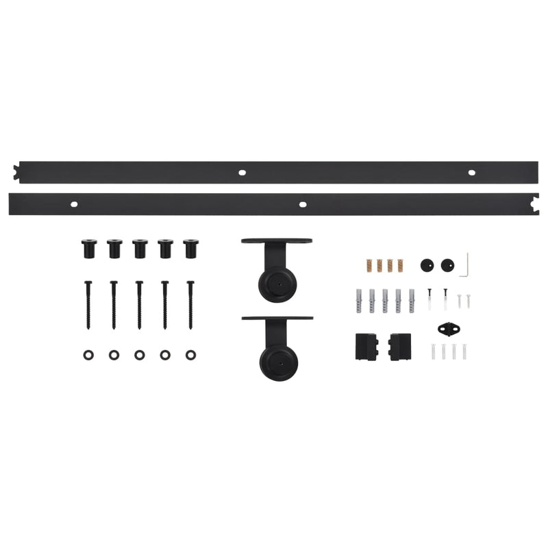 vidaXL Sliding Door SKIEN Hardware Kit 200 cm Steel Black