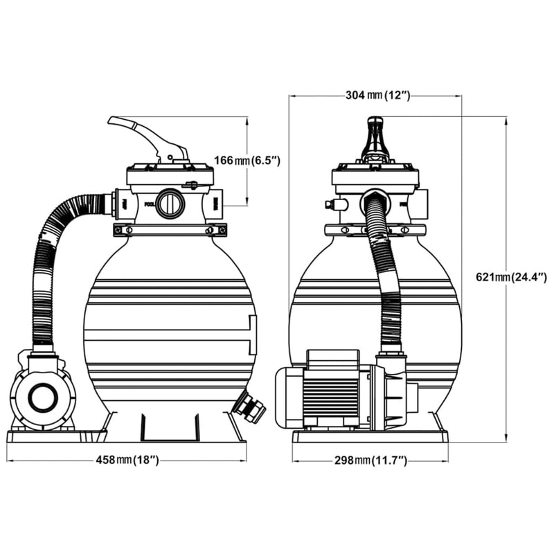 vidaXL Sand Filter Pumps 2pcs 400 W 11000 l/h
