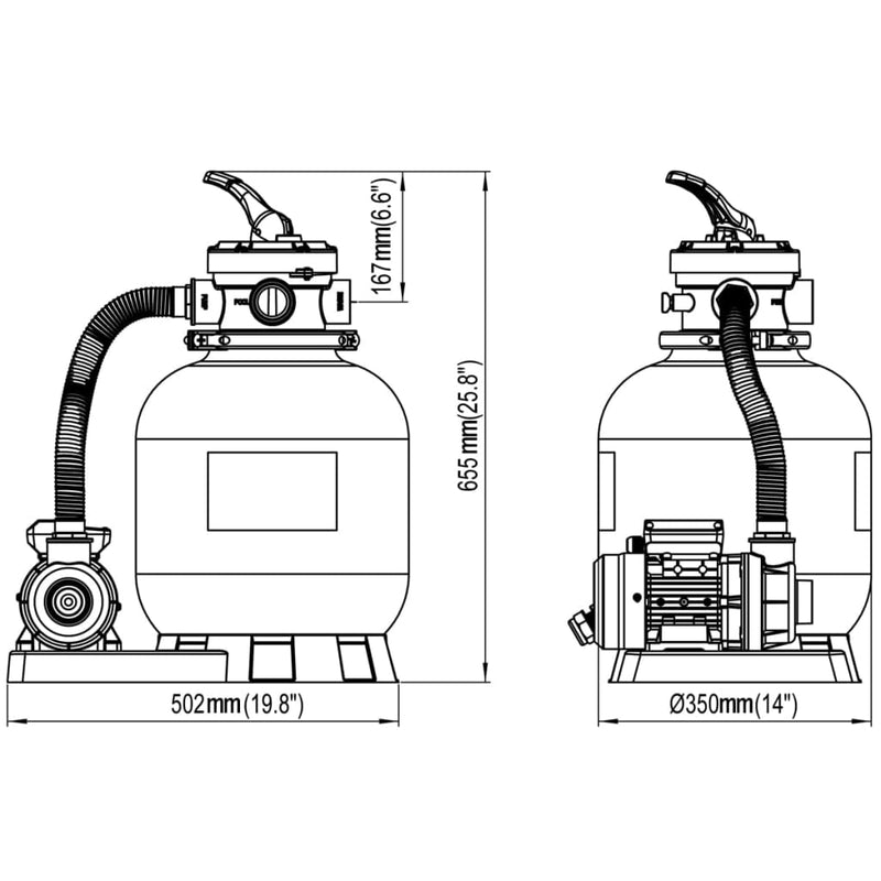 vidaXL Sand Filter Pumps 2 pcs 600 W 17000 l/h