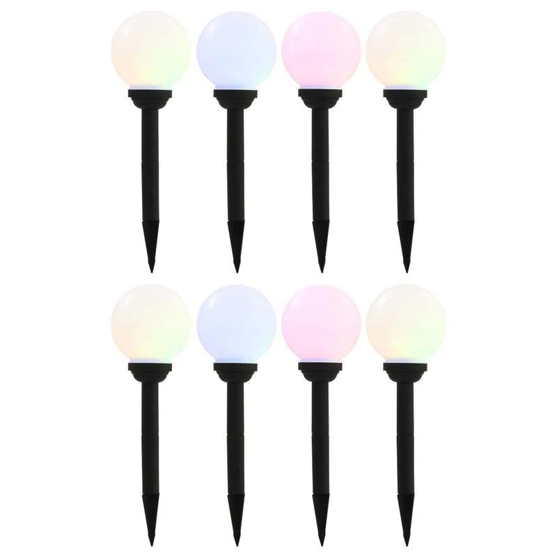 Outdoor Solar Lamps 8 pcs LED Spherical 15 cm RGB