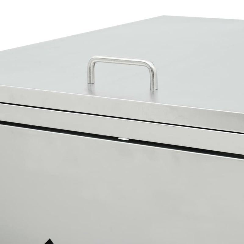 vidaXL Triple Wheelie Bin Shed 240 L Stainless Steel