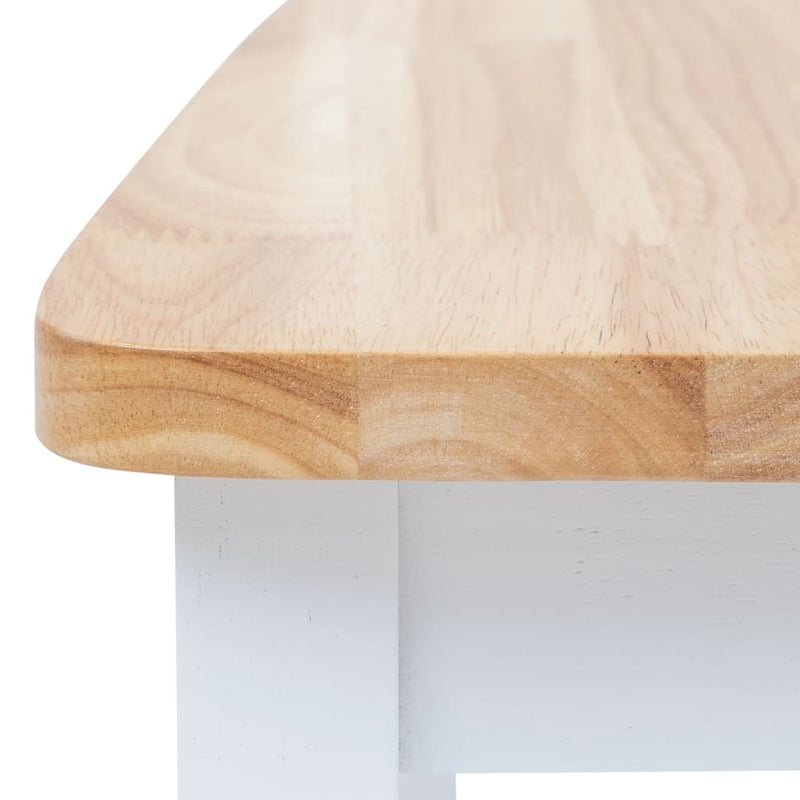vidaXL Dining Chairs 6 pcs White and Light Wood Solid Rubber Wood