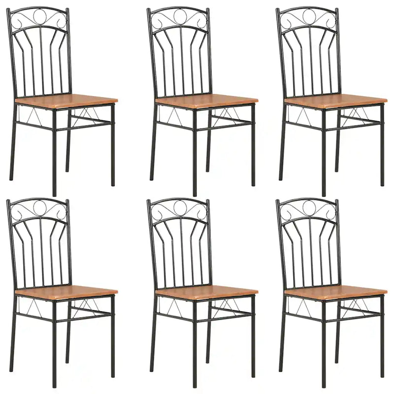 Dining Chairs 6 pcs Brown MDF