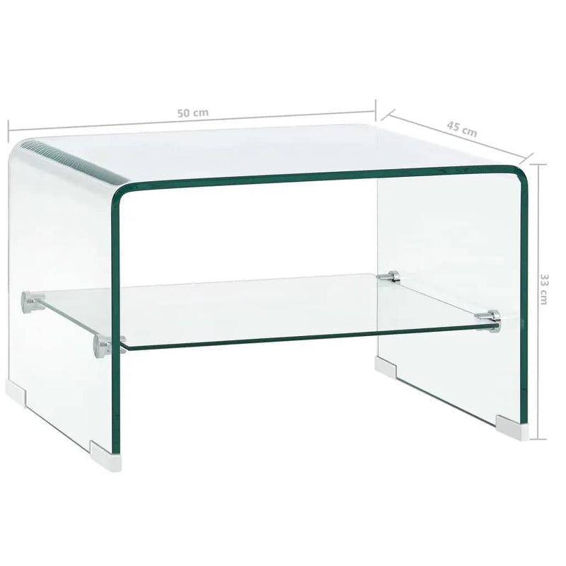 vidaXL Coffee Table Clear 50x45x33 cm Tempered Glass