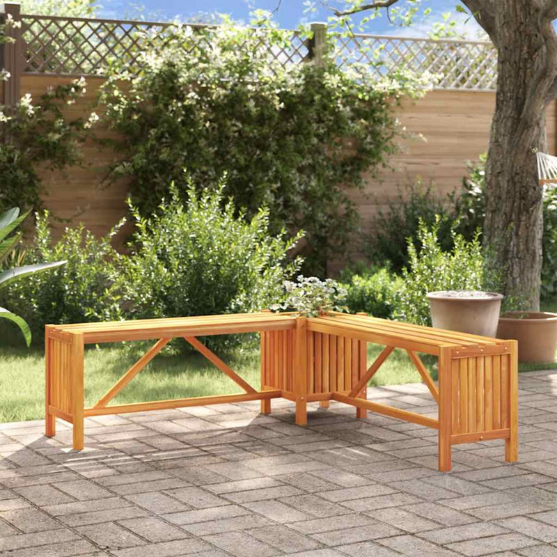 vidaXL Garden Corner Bench with Planter 117x117x40 cm Solid Acacia Wood