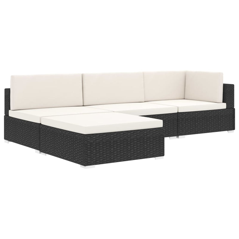 vidaXL Sectional Corner Chair 1 pc with Cushions Poly Rattan Brown