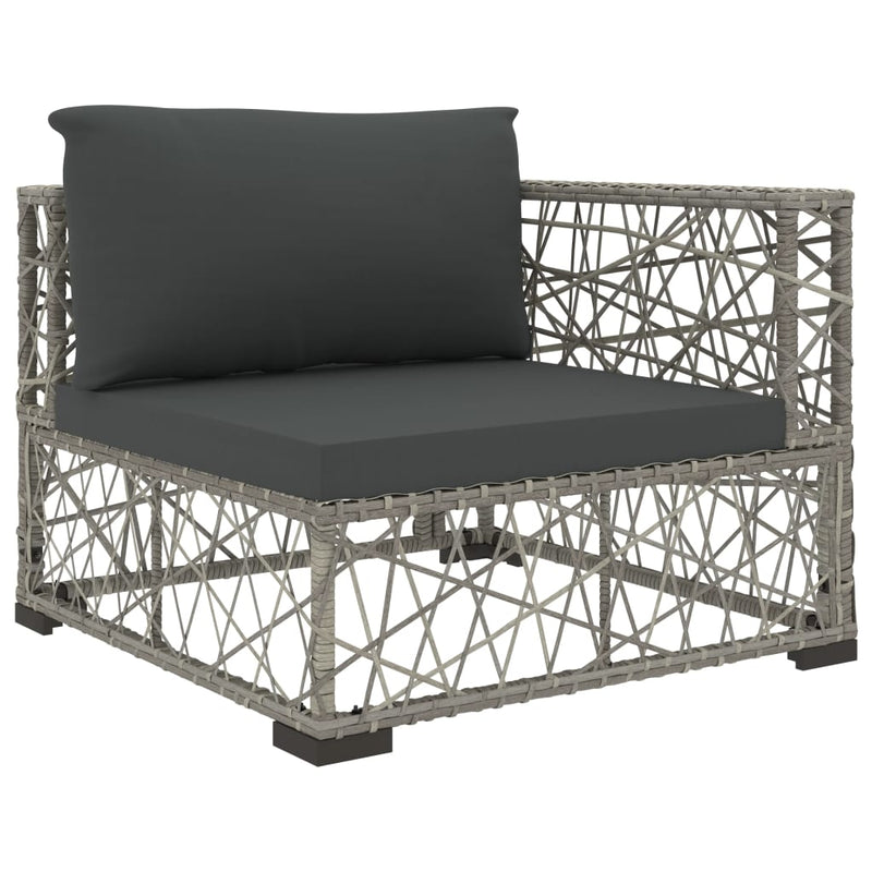 vidaXL 8 Piece Garden Lounge Set with Cushions Poly Rattan Grey