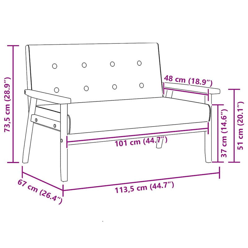vidaXL Sofa Set 2 Piece Black Faux Leather