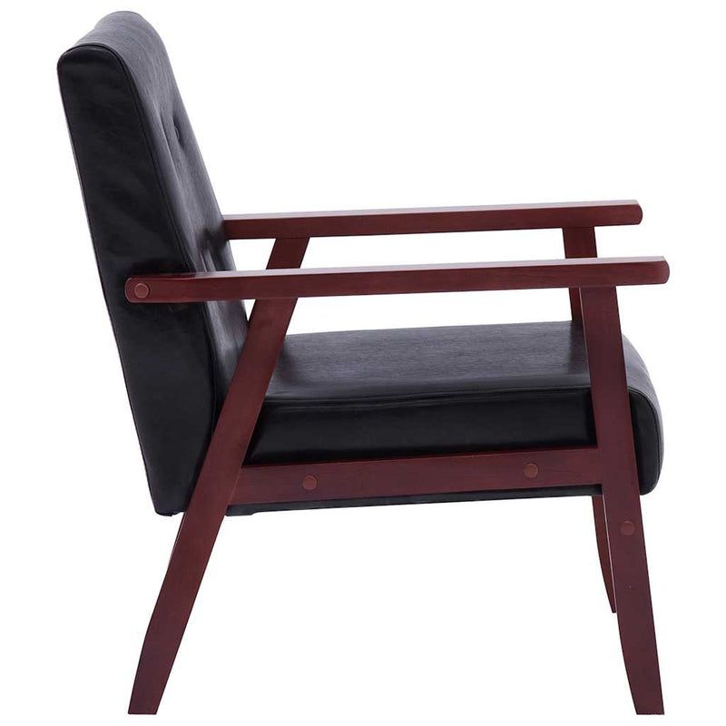 vidaXL Sofa Set 2 Piece Black Faux Leather