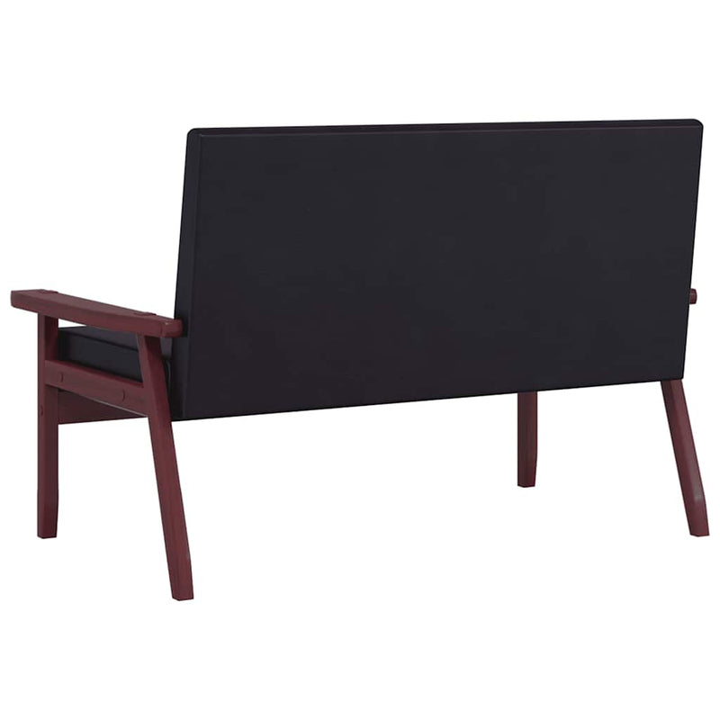 vidaXL Sofa Set 2 Piece Black Faux Leather