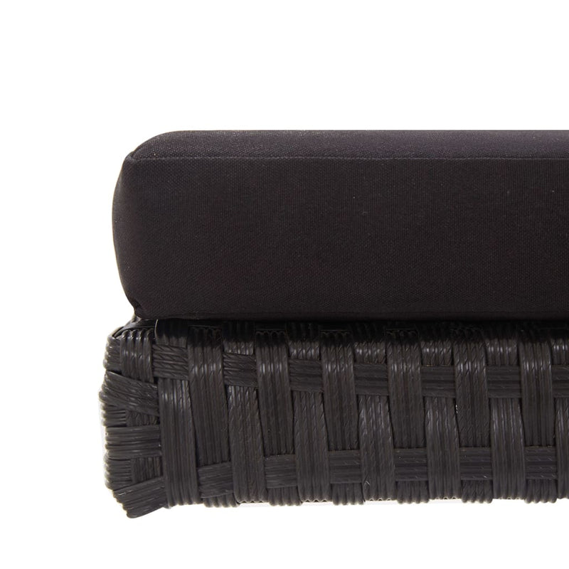 vidaXL Garden Bench with Cushions 176 cm Black Poly Rattan