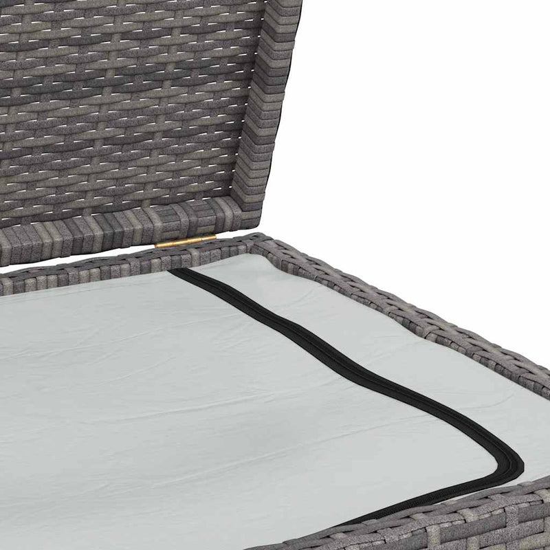 vidaXL Garden Storage Box Grey 120x50x60 cm Poly Rattan