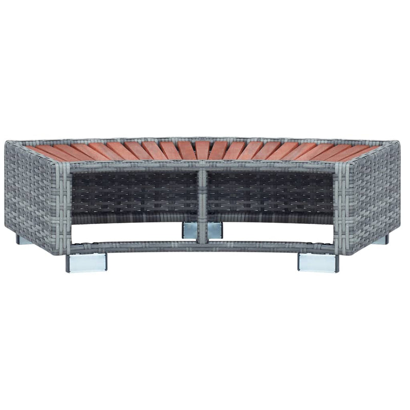 vidaXL Spa Step Grey Poly Rattan 92x45x25 cm