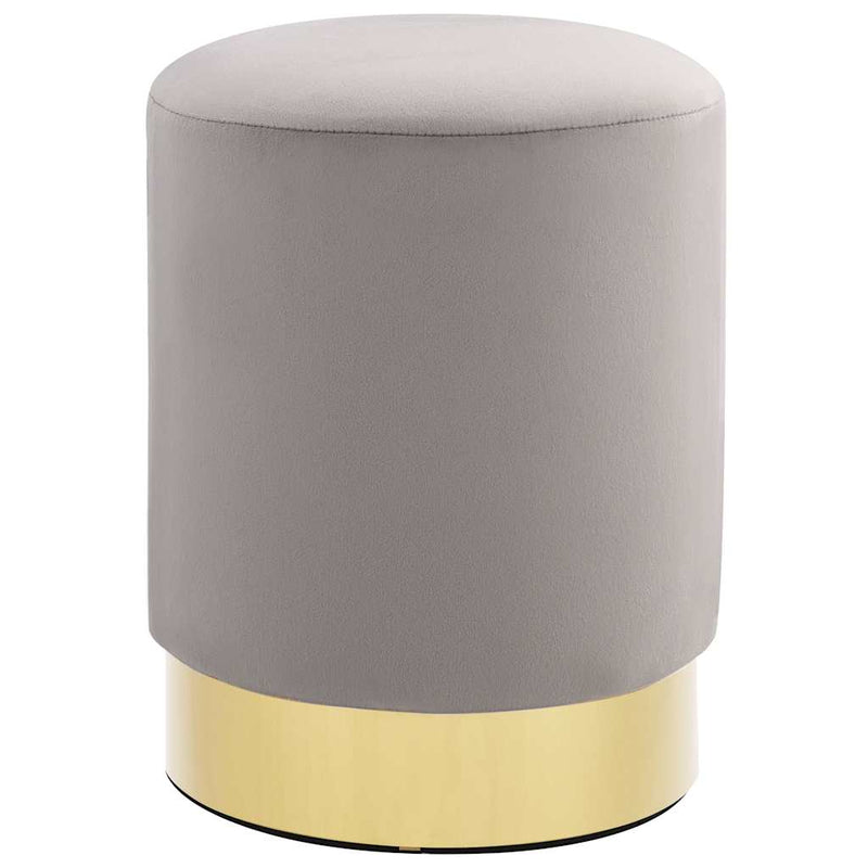 vidaXL Stool Light Grey and Gold Velvet 28 x 36 cm
