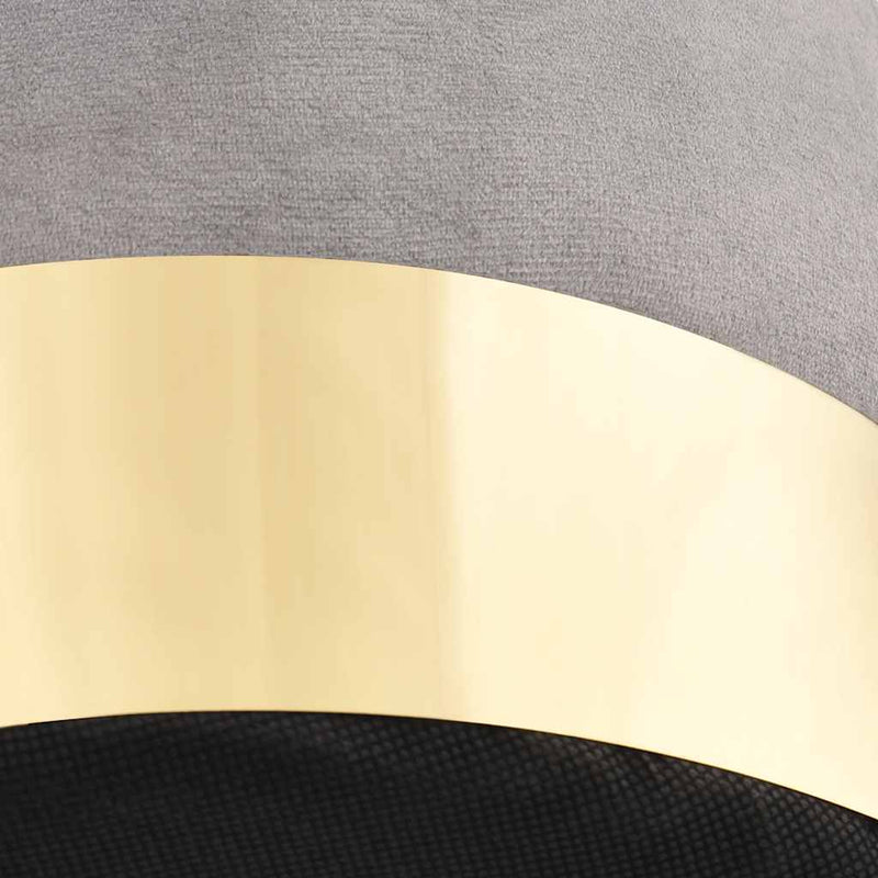vidaXL Stool Light Grey and Gold Velvet 28 x 36 cm