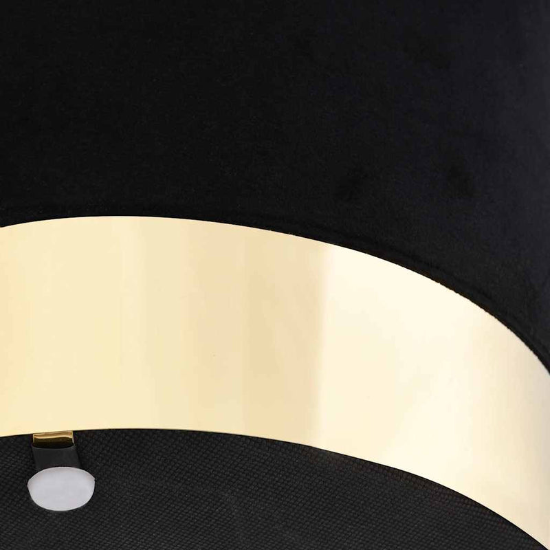 vidaXL Stool Black and Gold Velvet 28 x 36 cm