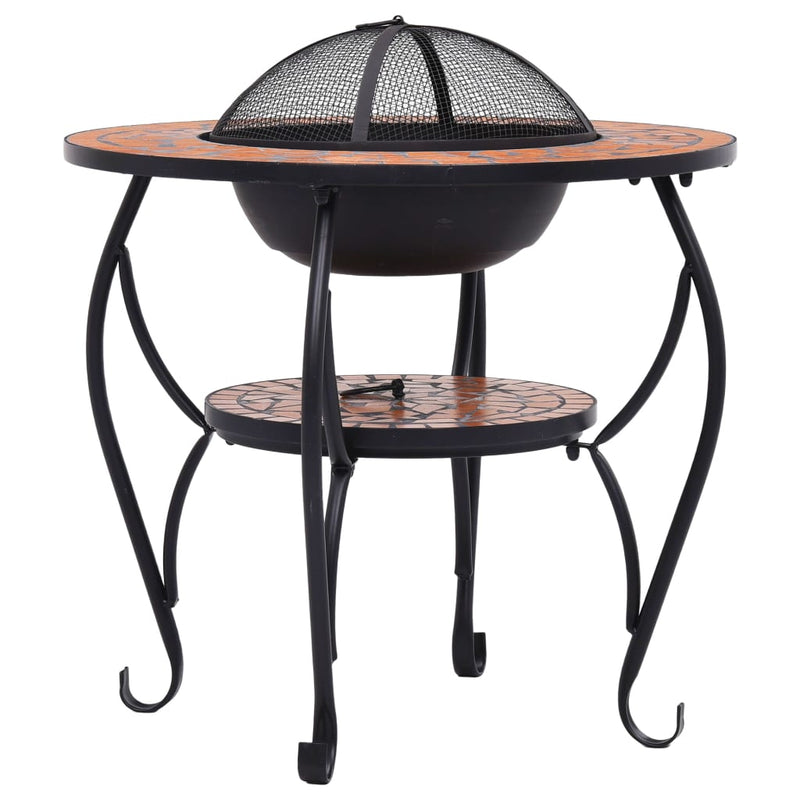 vidaXL Mosaic Fire Pit Table Terracotta 68 cm Ceramic