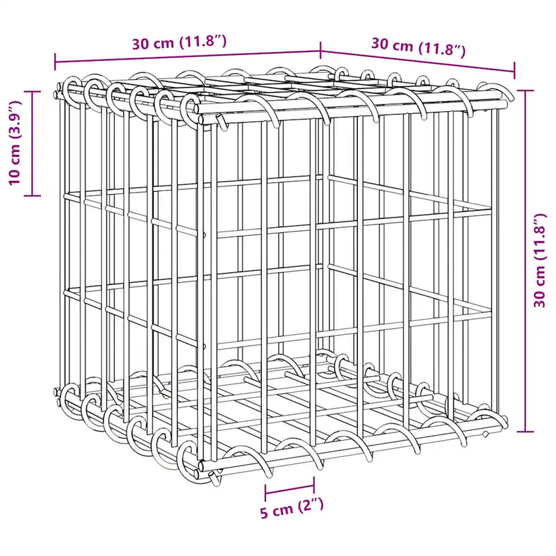 Cube Gabion Raised Bed Steel Wire 30x30x30 cm