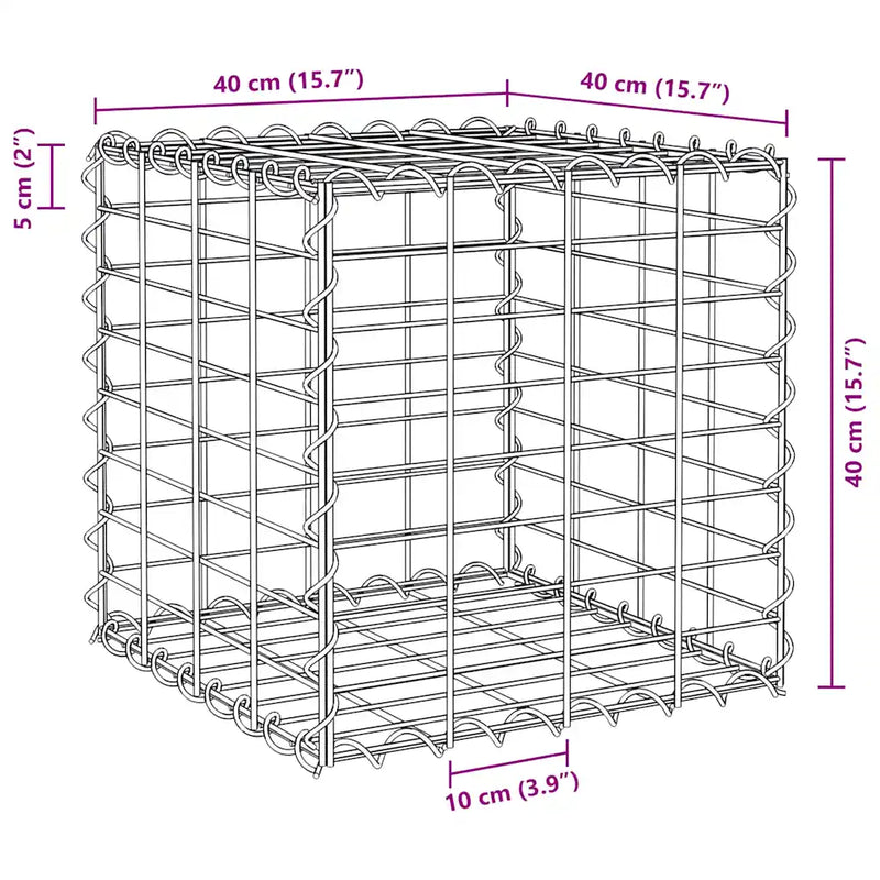 Cube Gabion Raised Bed Steel Wire 40x40x40 cm