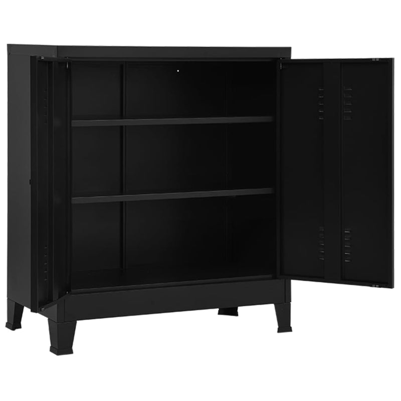 vidaXL Industrial Storage Chest Black 90x40x100 cm Steel
