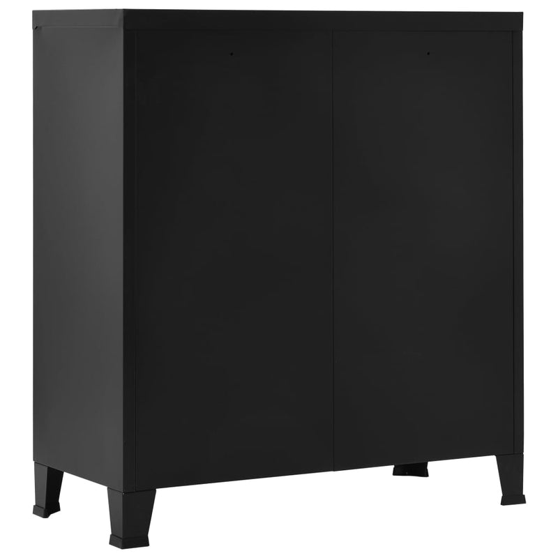 vidaXL Industrial Storage Chest Black 90x40x100 cm Steel