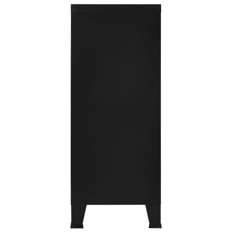 vidaXL Industrial Storage Chest Black 90x40x100 cm Steel
