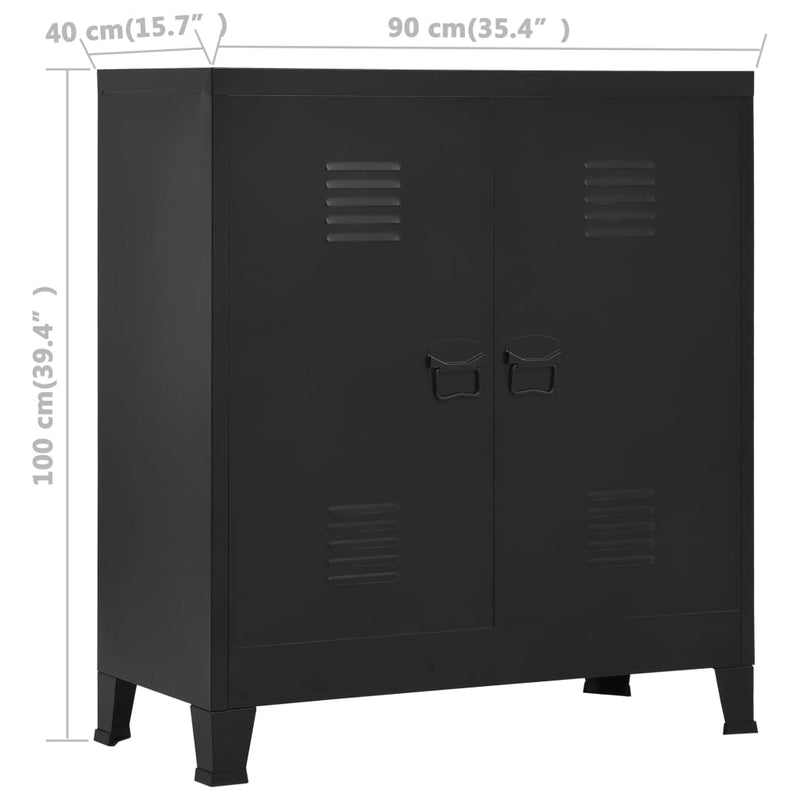 vidaXL Industrial Storage Chest Black 90x40x100 cm Steel