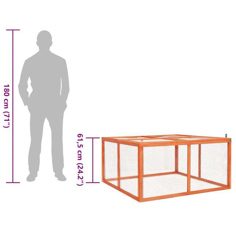 vidaXL Rabbit Hutch 124x120x60 cm Solid Firwood