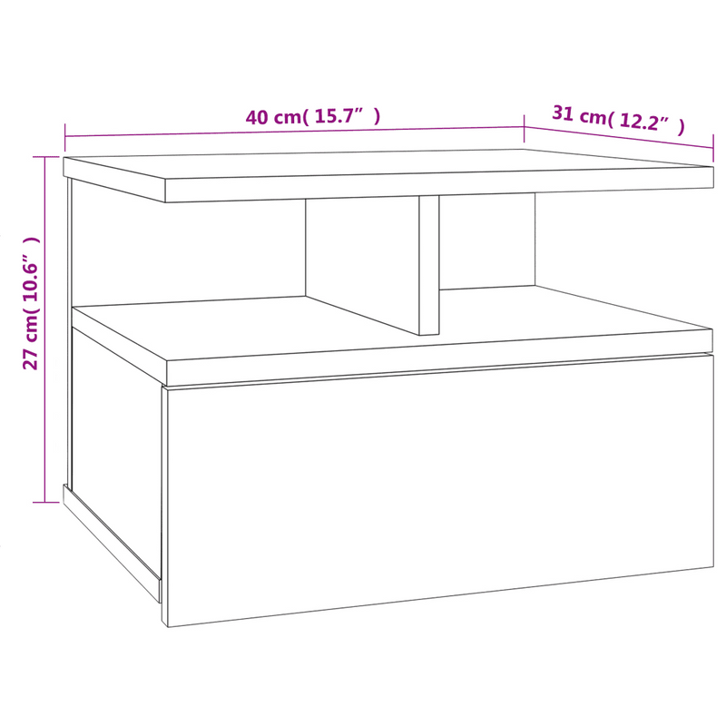 Floating Nightstands 2 pcs Sonoma Oak 40x31x27 cm Engineered Wood