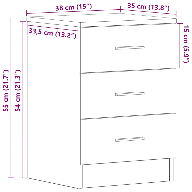 Bedside Cabinets 2 pcs Sonoma Oak 38x35x56 cm Engineered Wood