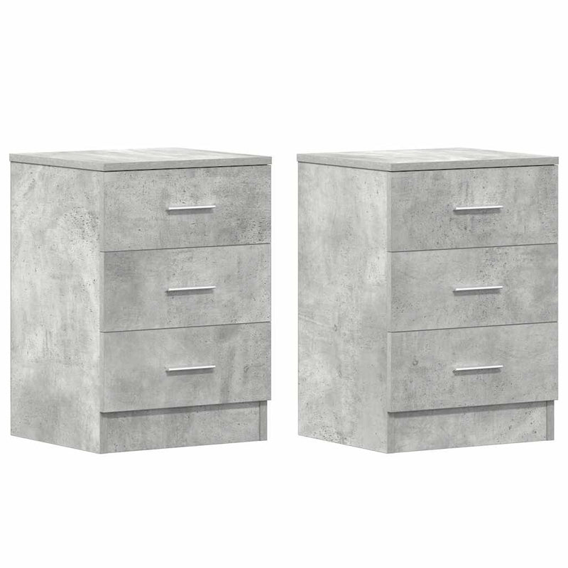vidaXL Bedside Cabinets 2 pcs Concrete Grey 38x35x56 cm Engineered Wood