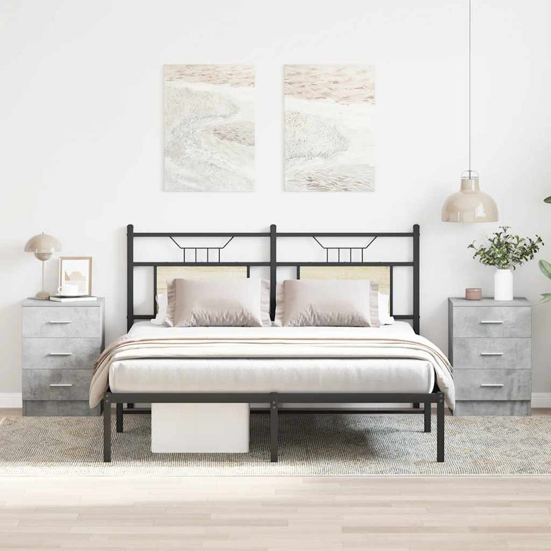 vidaXL Bedside Cabinets 2 pcs Concrete Grey 38x35x56 cm Engineered Wood