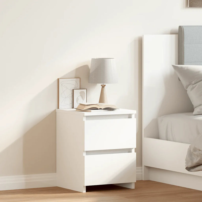 Bedside Cabinet White 30x30x40 cm Engineered Wood
