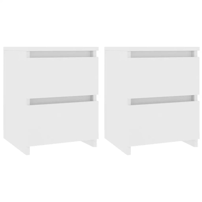 Bedside Cabinets 2 pcs White 30x30x40 cm Engineered Wood