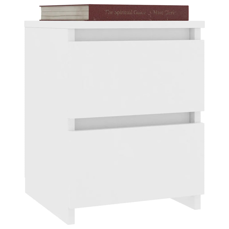 Bedside Cabinets 2 pcs White 30x30x40 cm Engineered Wood
