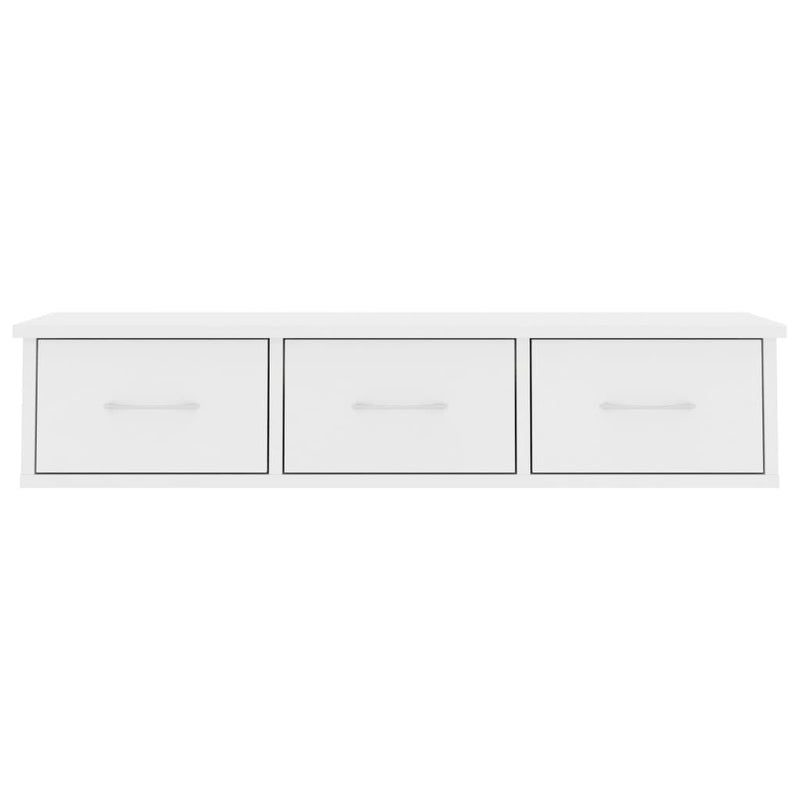 vidaXL Wall-mounted Drawer Shelf White 88x26x18.5 cm Engineered Wood
