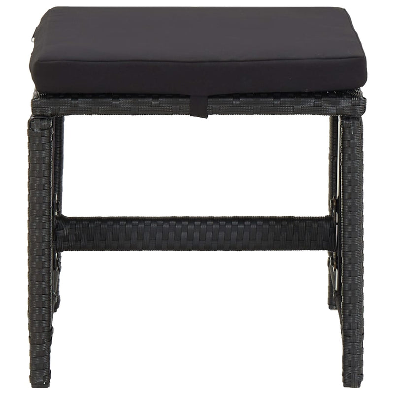 vidaXL 5 Piece Outdoor Dining Set with Cushions Poly Rattan Black