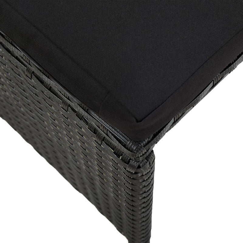vidaXL 5 Piece Outdoor Dining Set with Cushions Poly Rattan Black