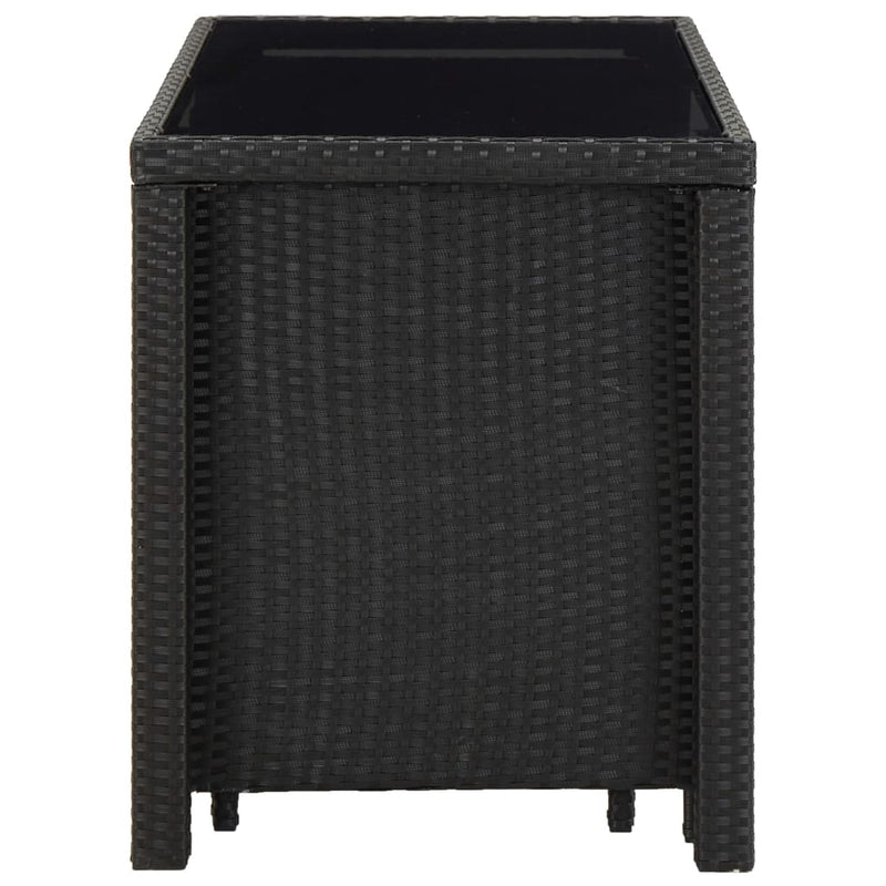 vidaXL 5 Piece Outdoor Dining Set with Cushions Poly Rattan Black