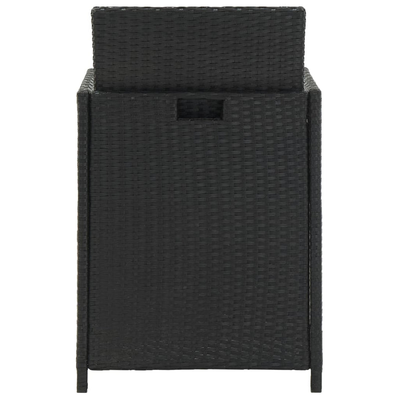 vidaXL 11 Piece Outdoor Dining Set with Cushions Poly Rattan Black