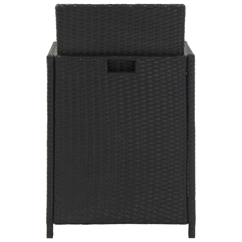 vidaXL 13 Piece Outdoor Dining Set with Cushions Poly Rattan Black