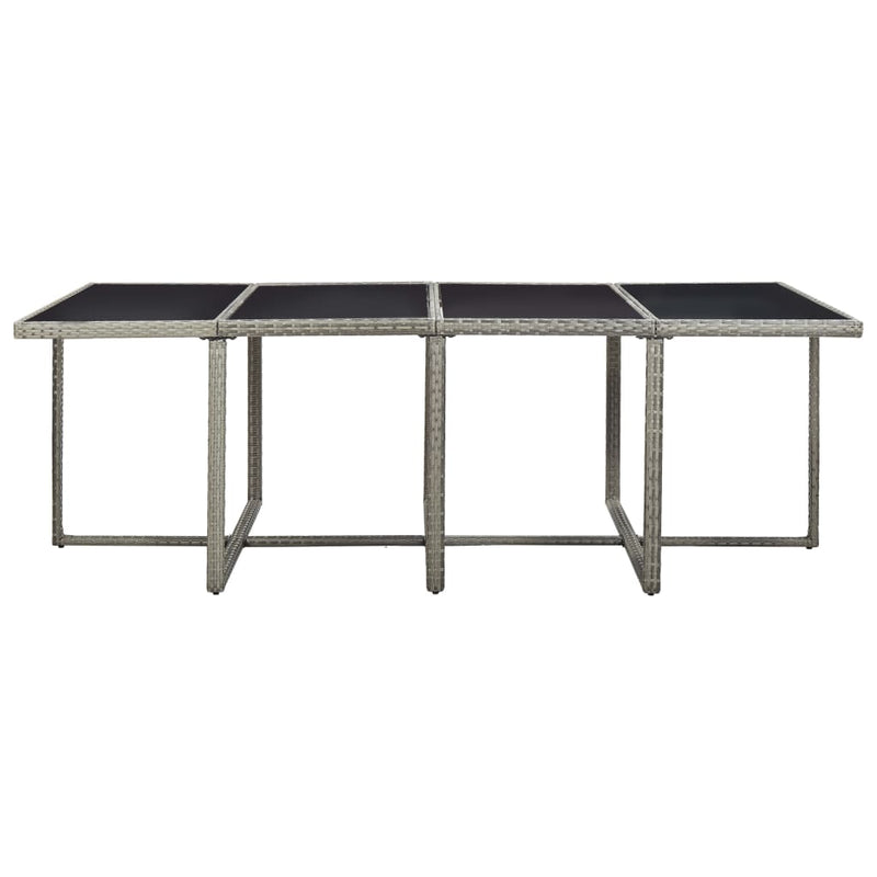 vidaXL 13 Piece Outdoor Dining Set with Cushions Poly Rattan Grey