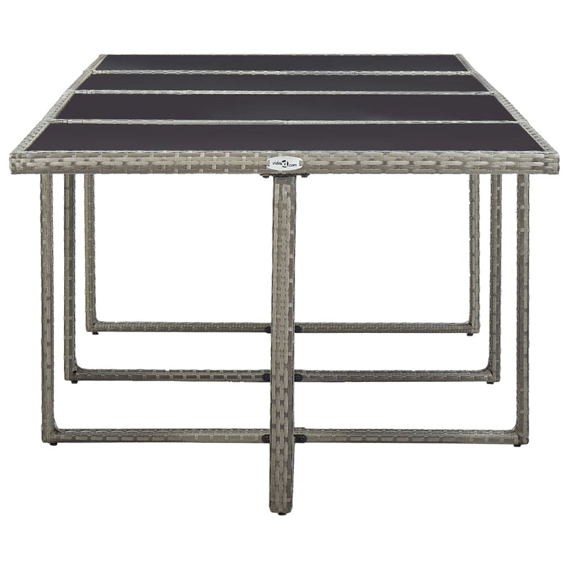 vidaXL 13 Piece Outdoor Dining Set with Cushions Poly Rattan Grey