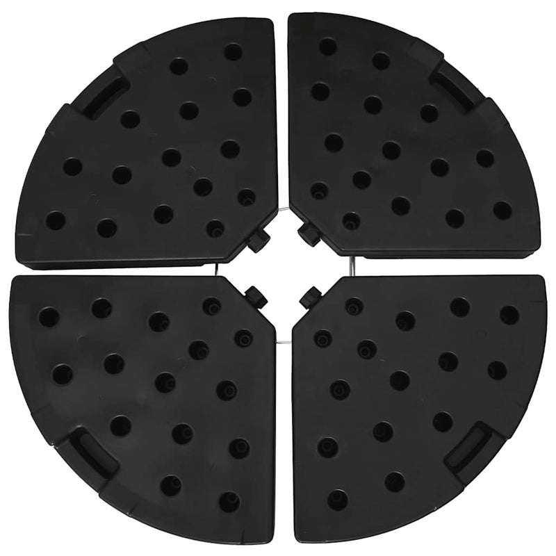 vidaXL Umbrella Base Fan-shaped 4 pcs Black