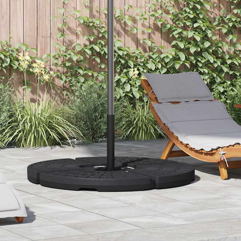 vidaXL Umbrella Base Fan-shaped 4 pcs Black